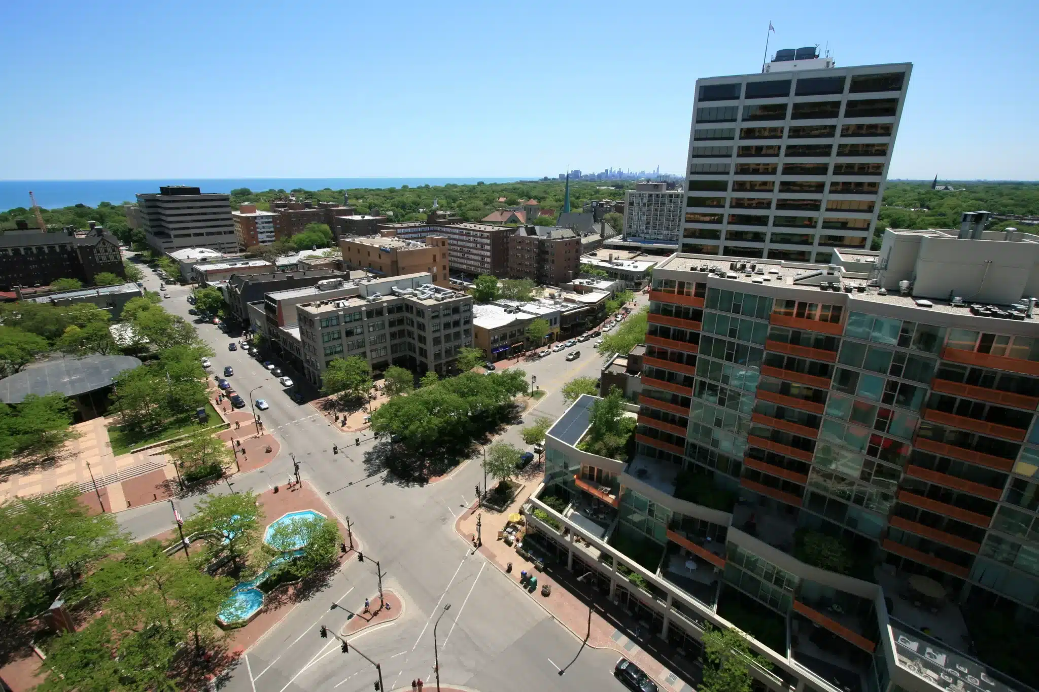View of downtown Evanston