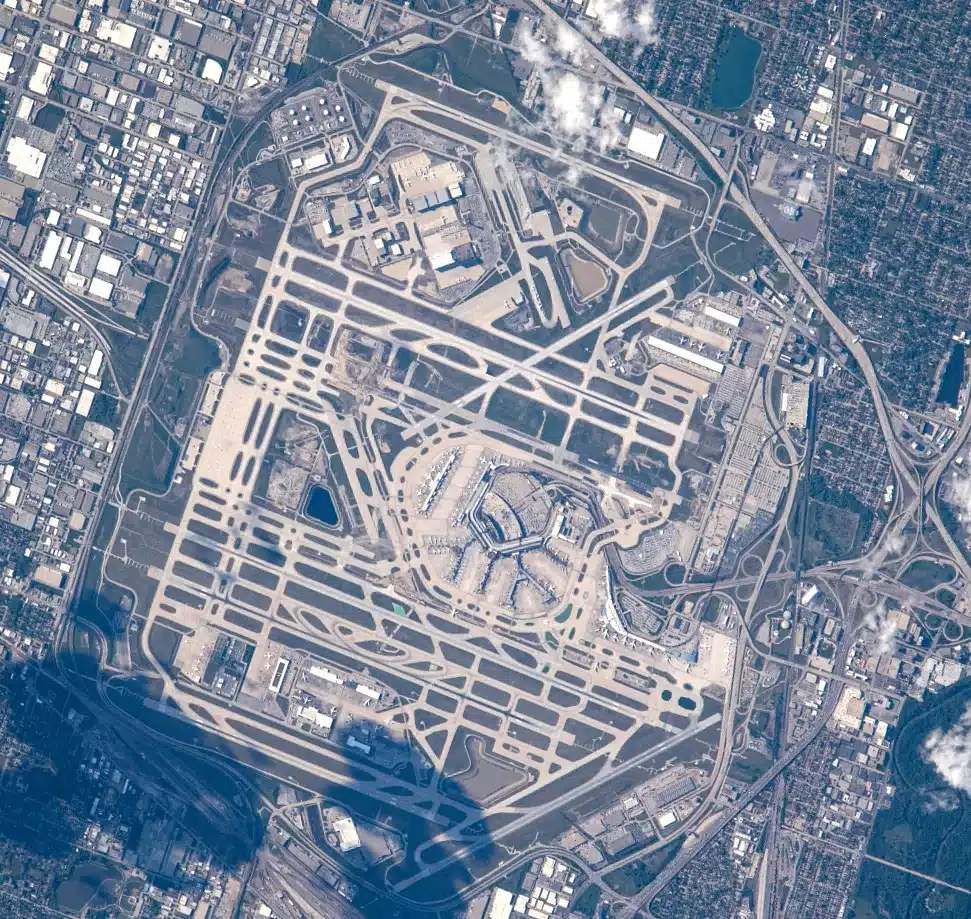 Ohare Airport Aerial View By the ISS