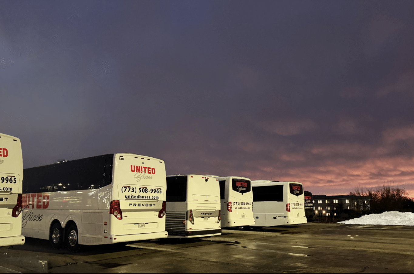 Bus sunset in Chicago 2026