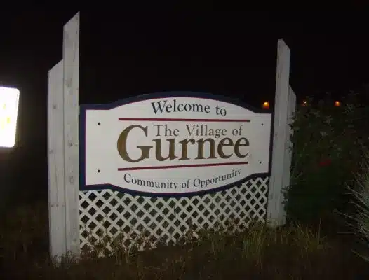 The Village of Gurnee sign