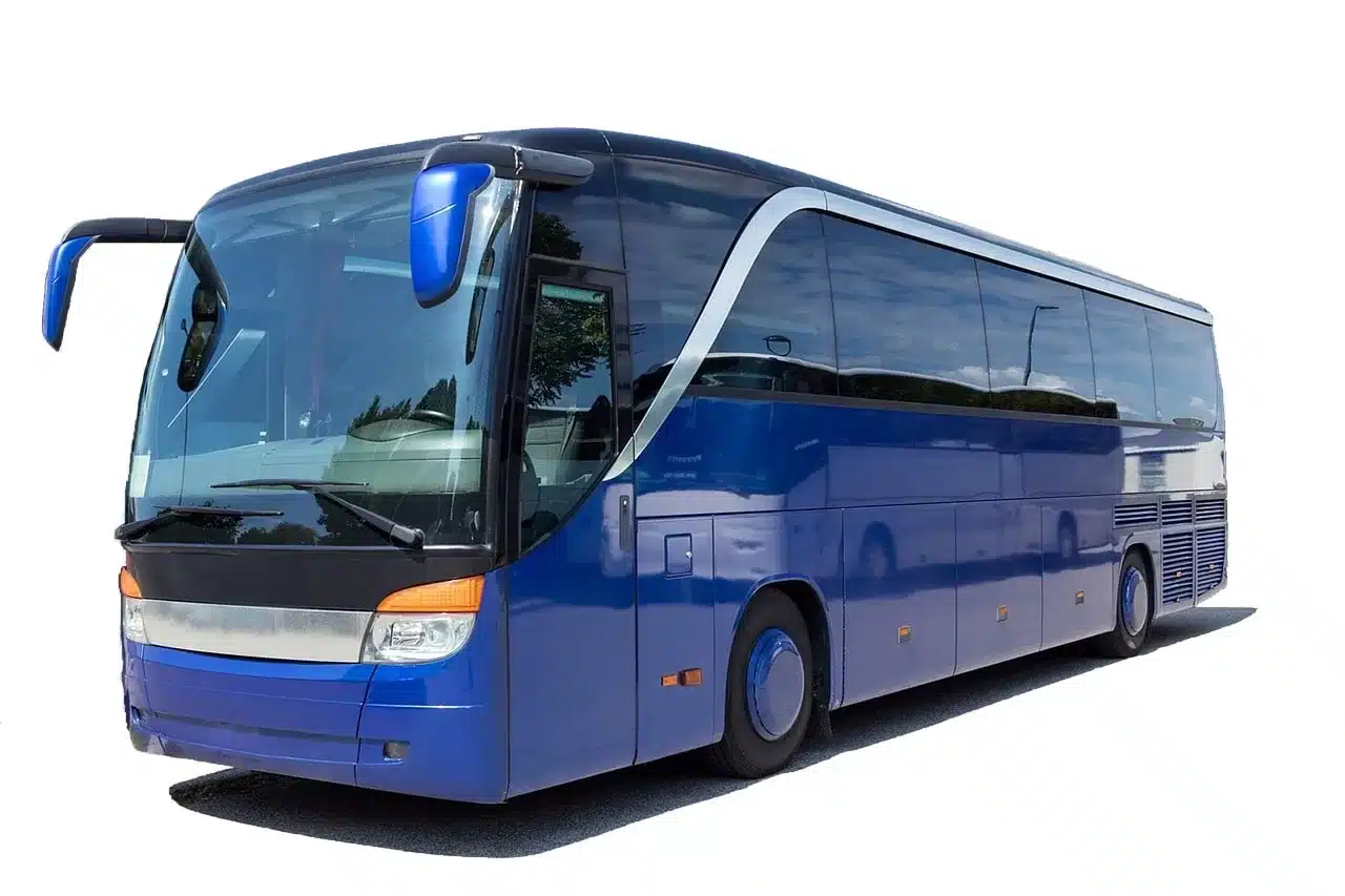 blue charter bus